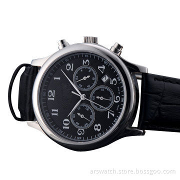 Classic chronograph watches with carbon fiber dial high quality